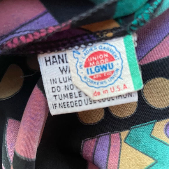 Lilli Ann Collections • Purple/Black • Large • Geometric • Blouse & Skirt Set - Picture 11 of 16